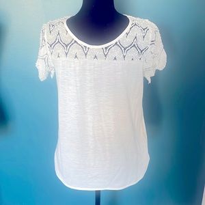 Lace designed white shirt